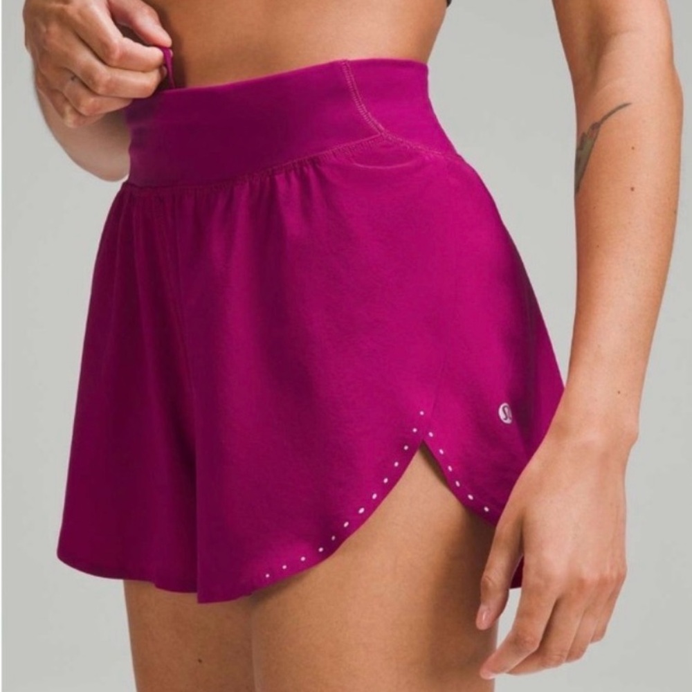Lululemon Fast and Free Magenta Athletic Shorts